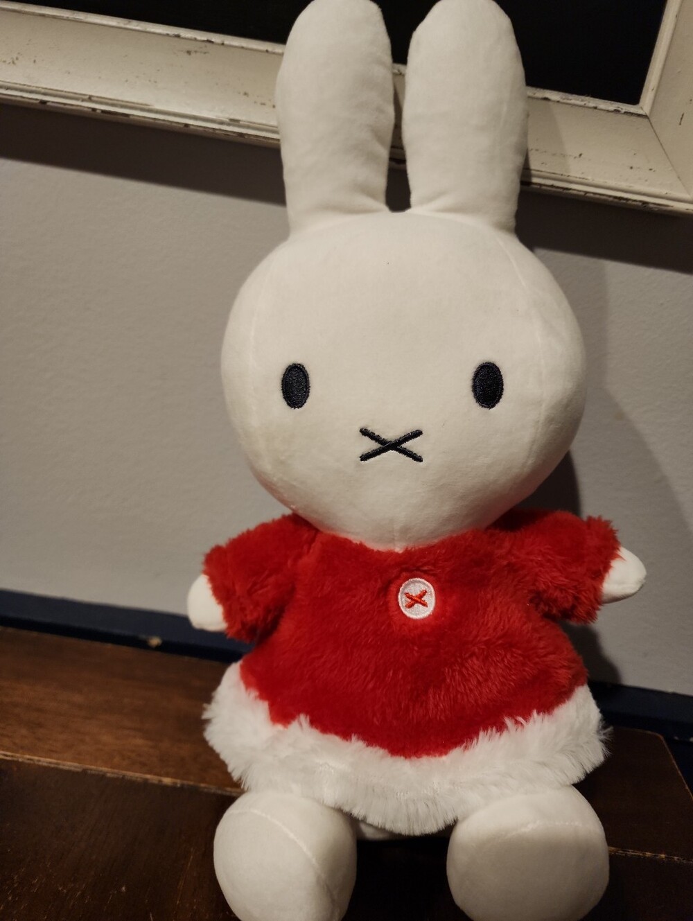 miffy Plush Bunny in White and Red Dress